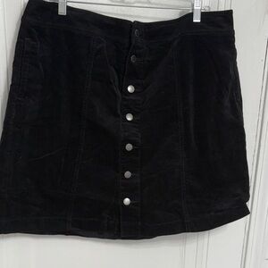 Charter Club Black Corduroy A-Line Skirt